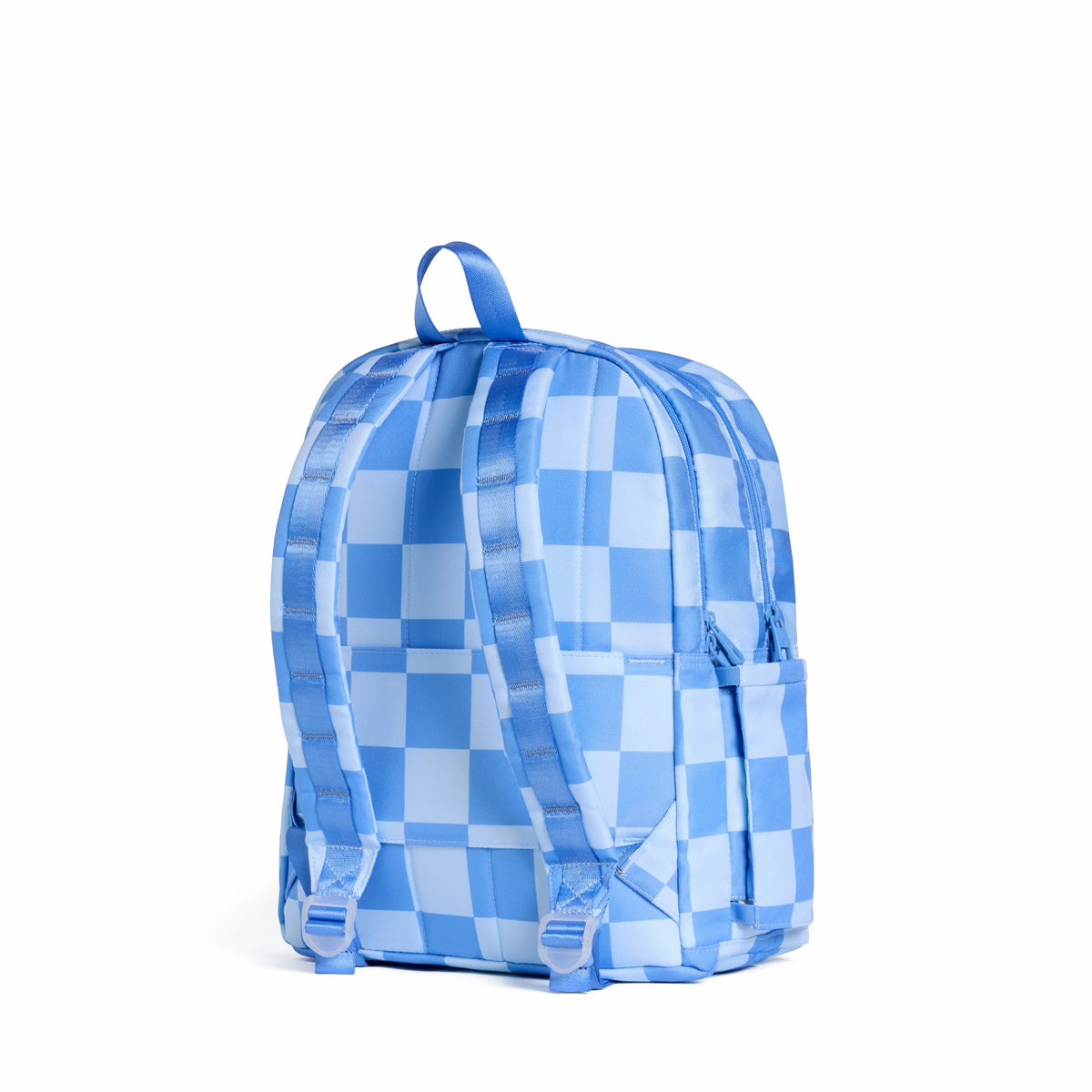 Kane Kids Double Pocket Backpack Recycled Polycanvas Charms Blue Check