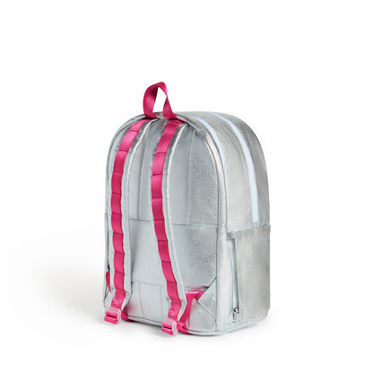 Kane Kids Double Pocket Backpack Metallic Happy Fuzzy Hearts