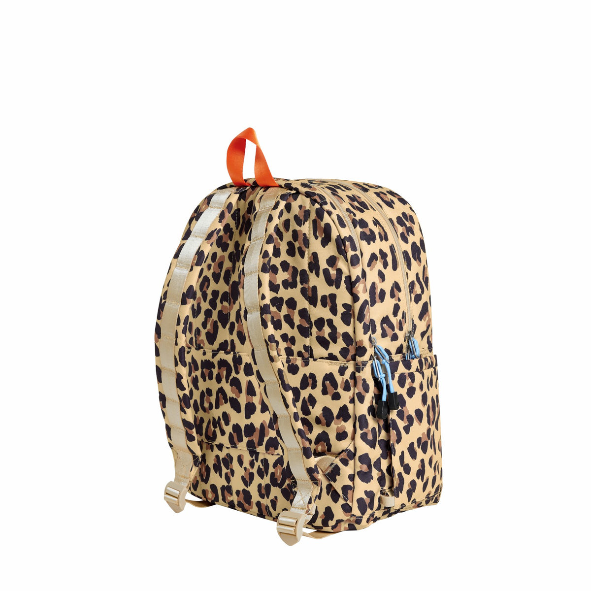 Kane Kids Double Pocket Backpack Recycled Poly Canvas Leopard