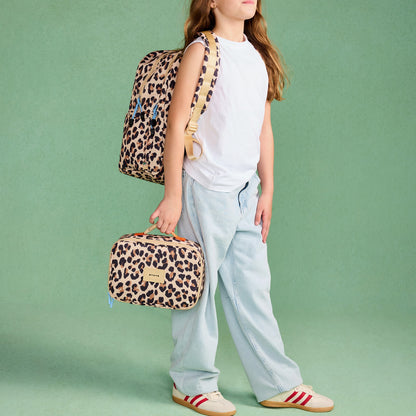 Kane Kids Double Pocket Backpack Recycled Poly Canvas Leopard