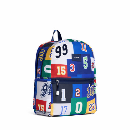 Kane Double Pocket Backpack Recycled Poly Canvas Varsity Numbers